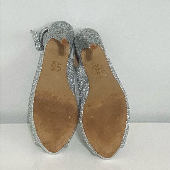 Aldo Silver Glitter Peep Toe Heels - Picture 9 of 11